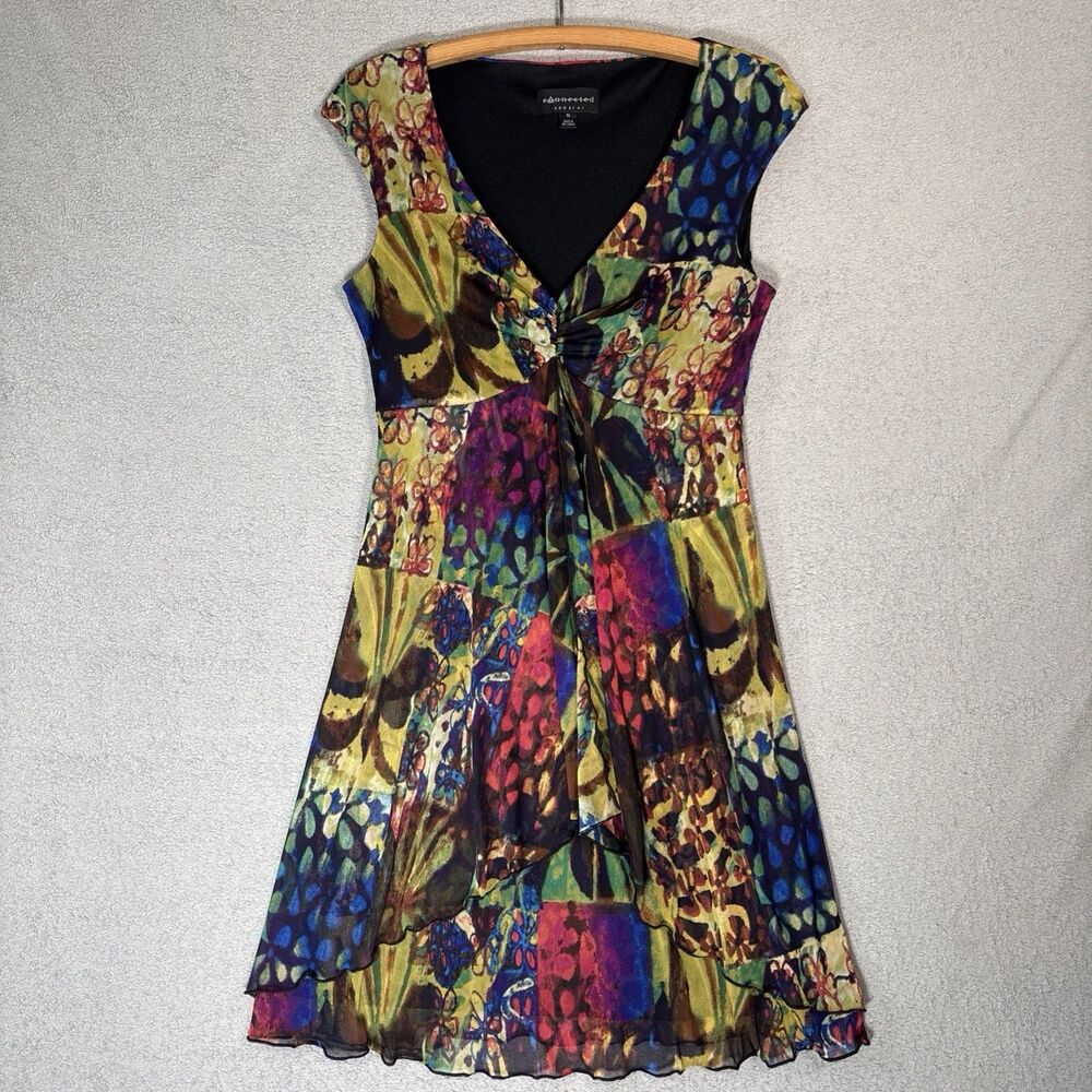 VNTG Connected Apparel Dress Size S Babydoll Fairycore Y2K Goblincore Grunge Y2K